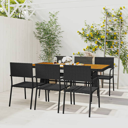 7-delige Tuinset poly rattan zwart is nu te koop bij PeponiXL, paradijselijk wonen!
