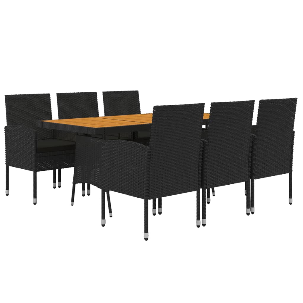 7-delige Tuinset poly rattan zwart is nu te koop bij PeponiXL, paradijselijk wonen!