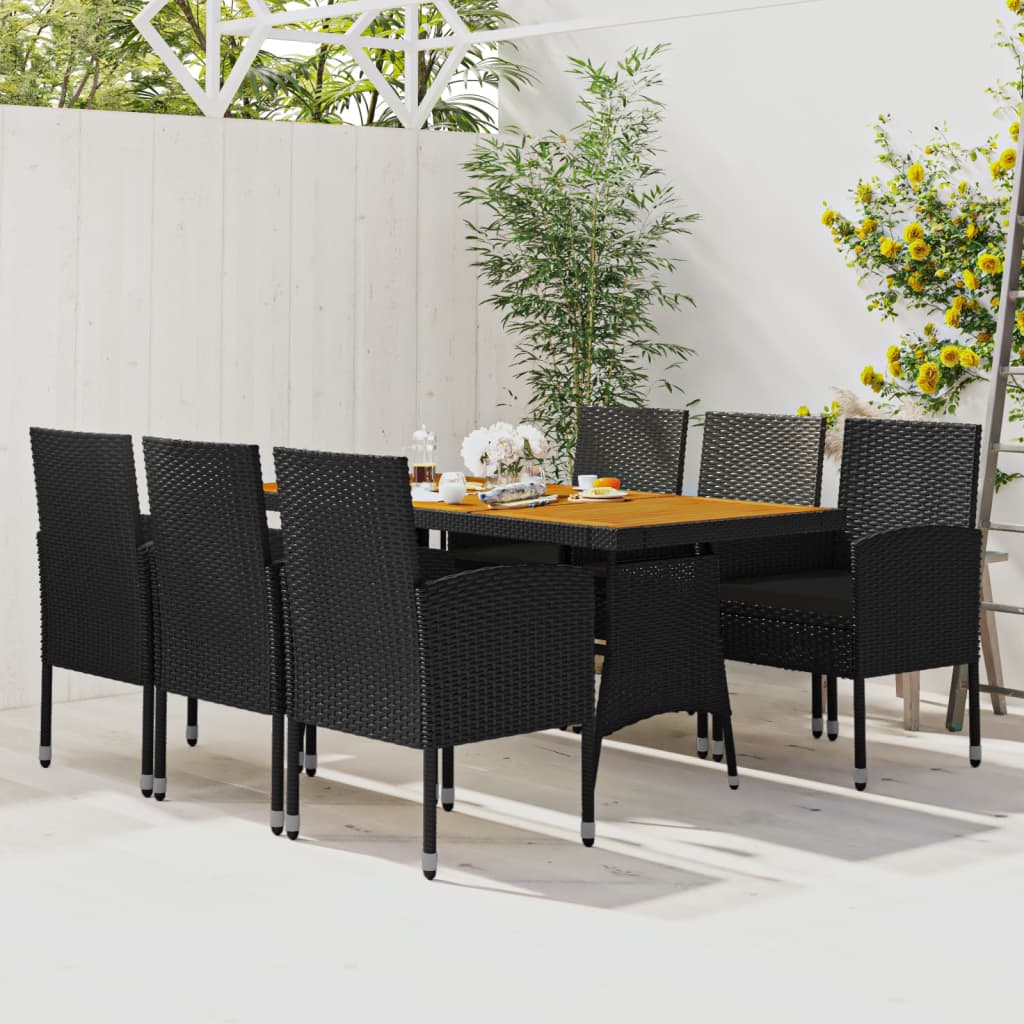 7-delige Tuinset poly rattan zwart is nu te koop bij PeponiXL, paradijselijk wonen!