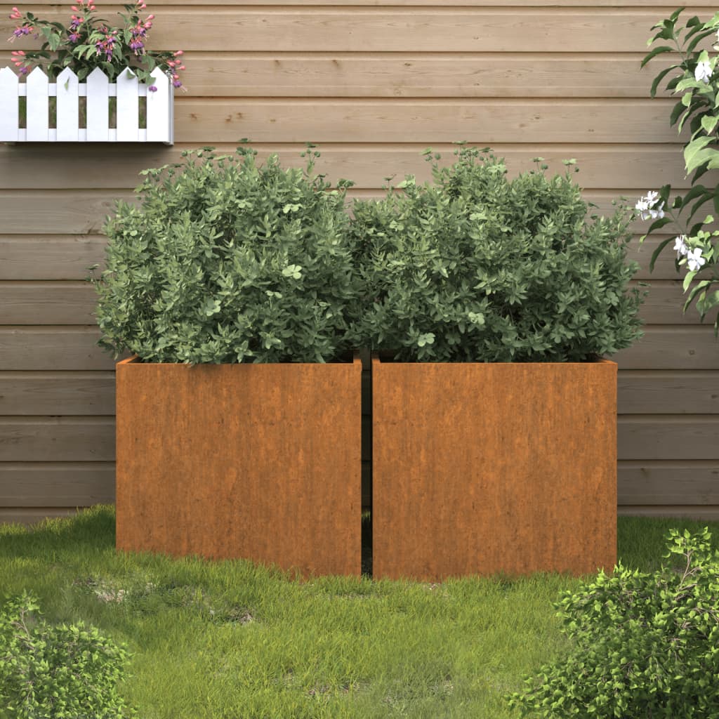Plantenbakken 2 st 32x30x29 cm cortenstaal is nu te koop bij PeponiXL, paradijselijk wonen!