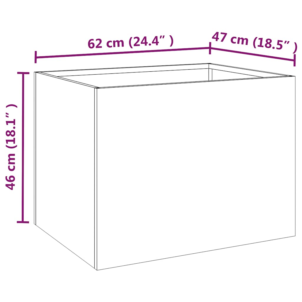 Plantenbak 62x47x46 cm cortenstaal is nu te koop bij PeponiXL, paradijselijk wonen!