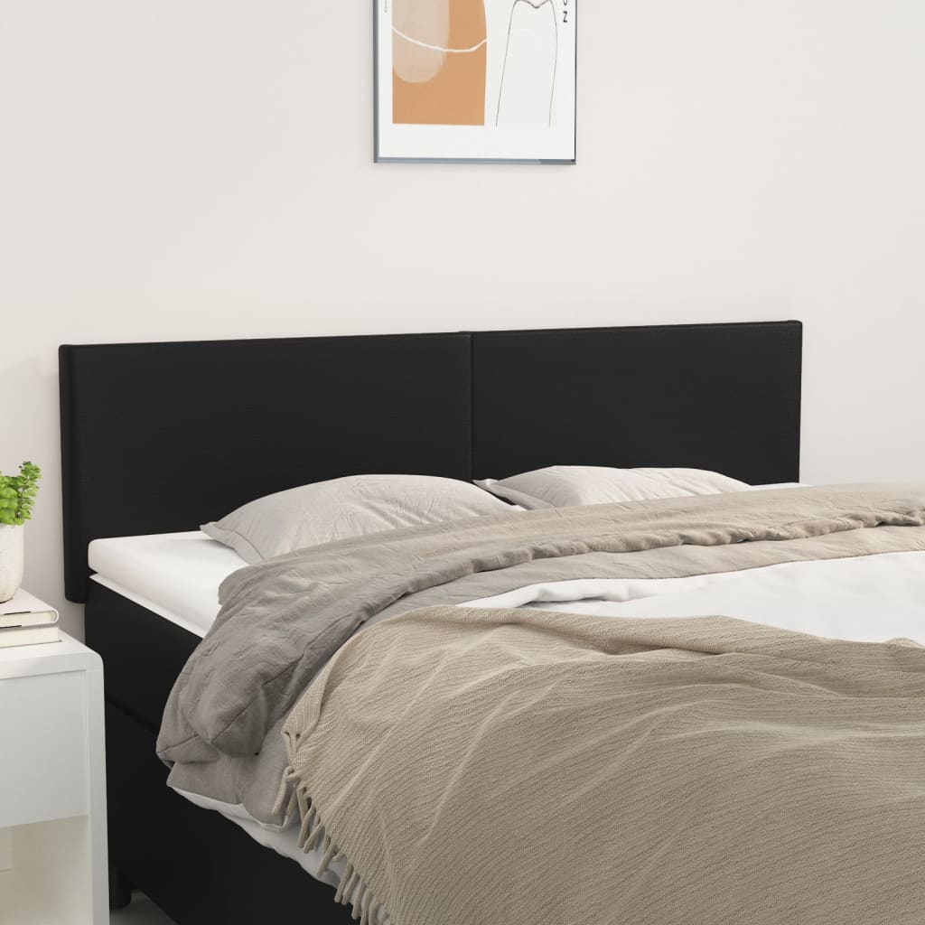 Hoofdborden 144x5x78/88 cm kunstleer zwart is nu te koop bij PeponiXL, paradijselijk wonen!