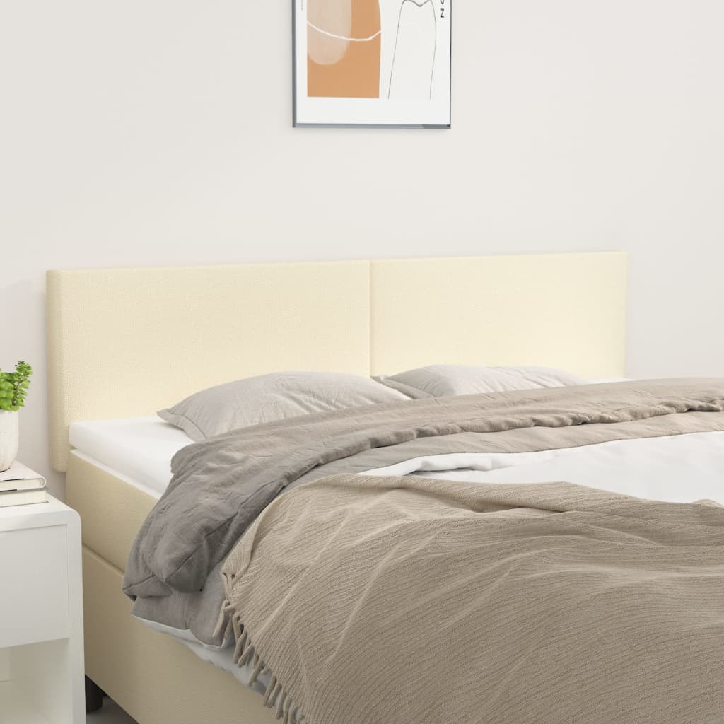 Hoofdborden 144x5x78/88 cm kunstleer crèmekleurig is nu te koop bij PeponiXL, paradijselijk wonen!