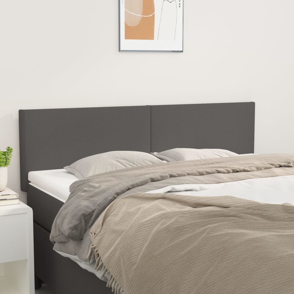 Hoofdborden 144x5x78/88 cm kunstleer grijs is nu te koop bij PeponiXL, paradijselijk wonen!