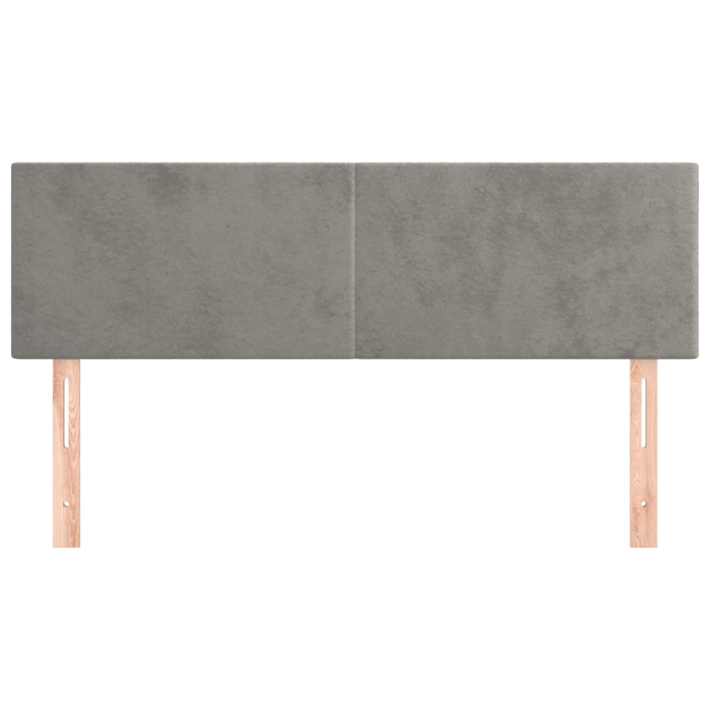 Hoofdborden 144x5x78/88 cm fluweel lichtgrijs is nu te koop bij PeponiXL, paradijselijk wonen!