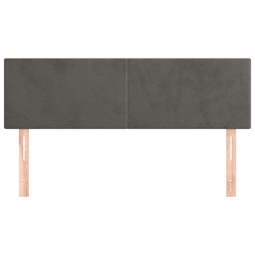 Hoofdborden 144x5x78/88 cm fluweel donkergrijs is nu te koop bij PeponiXL, paradijselijk wonen!