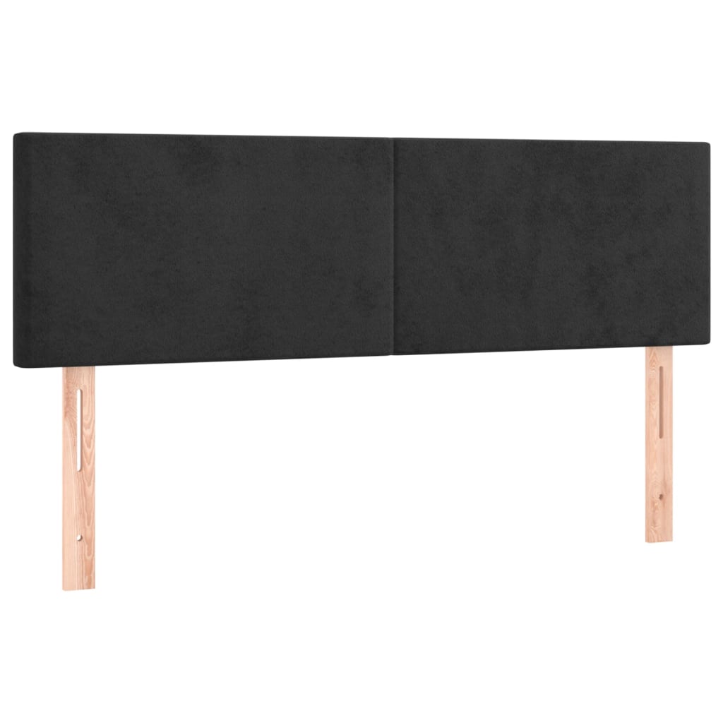 Hoofdborden 144x5x78/88 cm fluweel zwart is nu te koop bij PeponiXL, paradijselijk wonen!