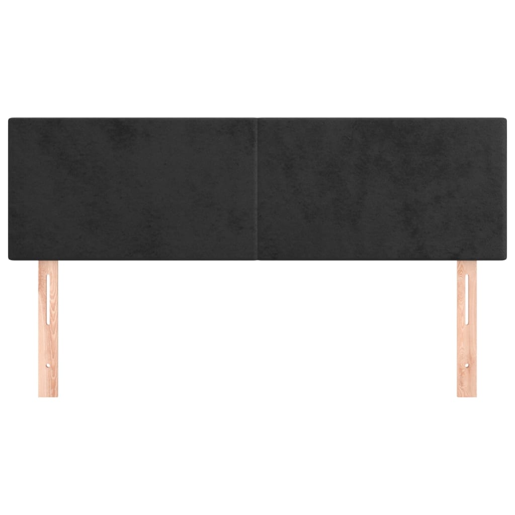 Hoofdborden 144x5x78/88 cm fluweel zwart is nu te koop bij PeponiXL, paradijselijk wonen!