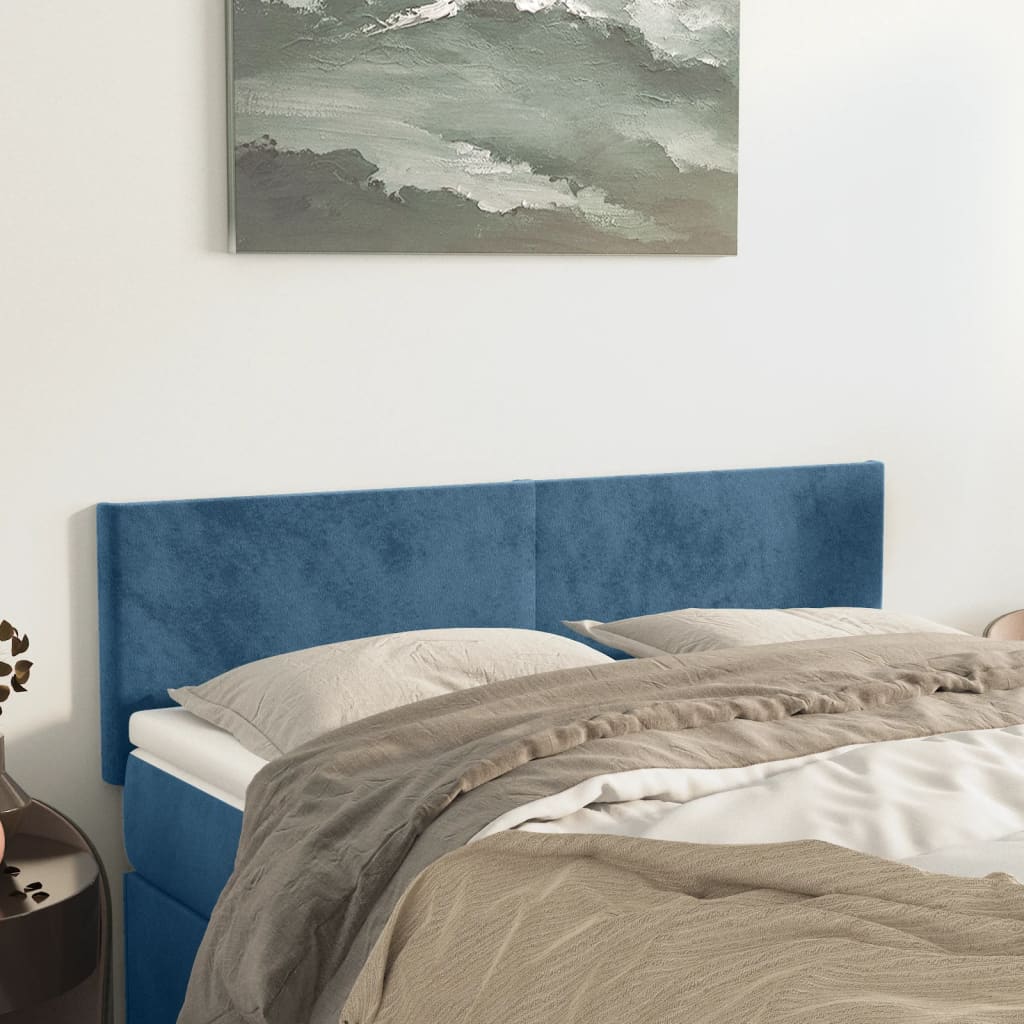 Hoofdborden 144x5x78/88 cm fluweel donkerblauw is nu te koop bij PeponiXL, paradijselijk wonen!