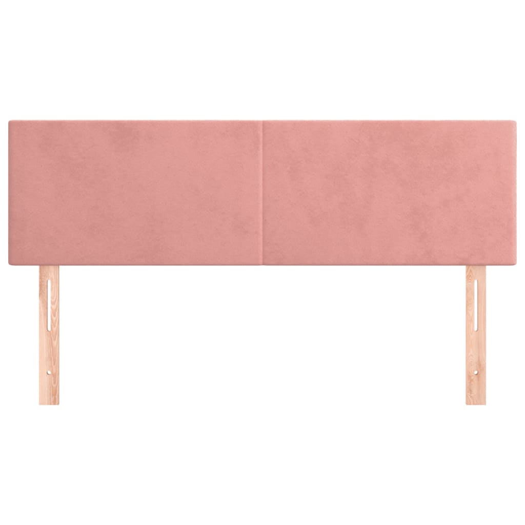 Hoofdborden 144x5x78/88 cm fluweel roze is nu te koop bij PeponiXL, paradijselijk wonen!