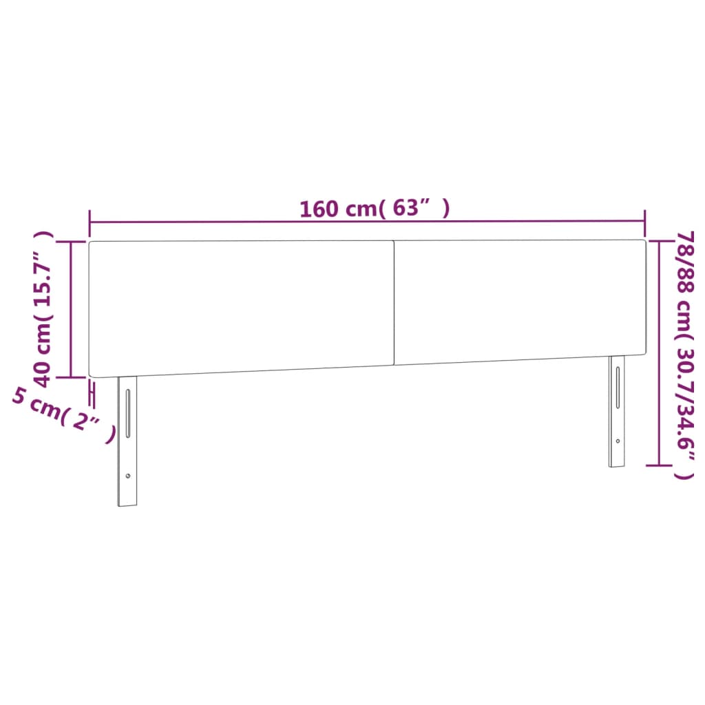 Hoofdborden 160x5x78/88 cm kunstleer grijs is nu te koop bij PeponiXL, paradijselijk wonen!