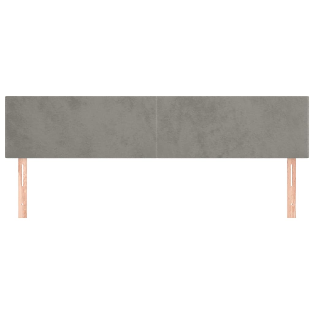 Hoofdborden 160x5x78/88 cm fluweel lichtgrijs is nu te koop bij PeponiXL, paradijselijk wonen!