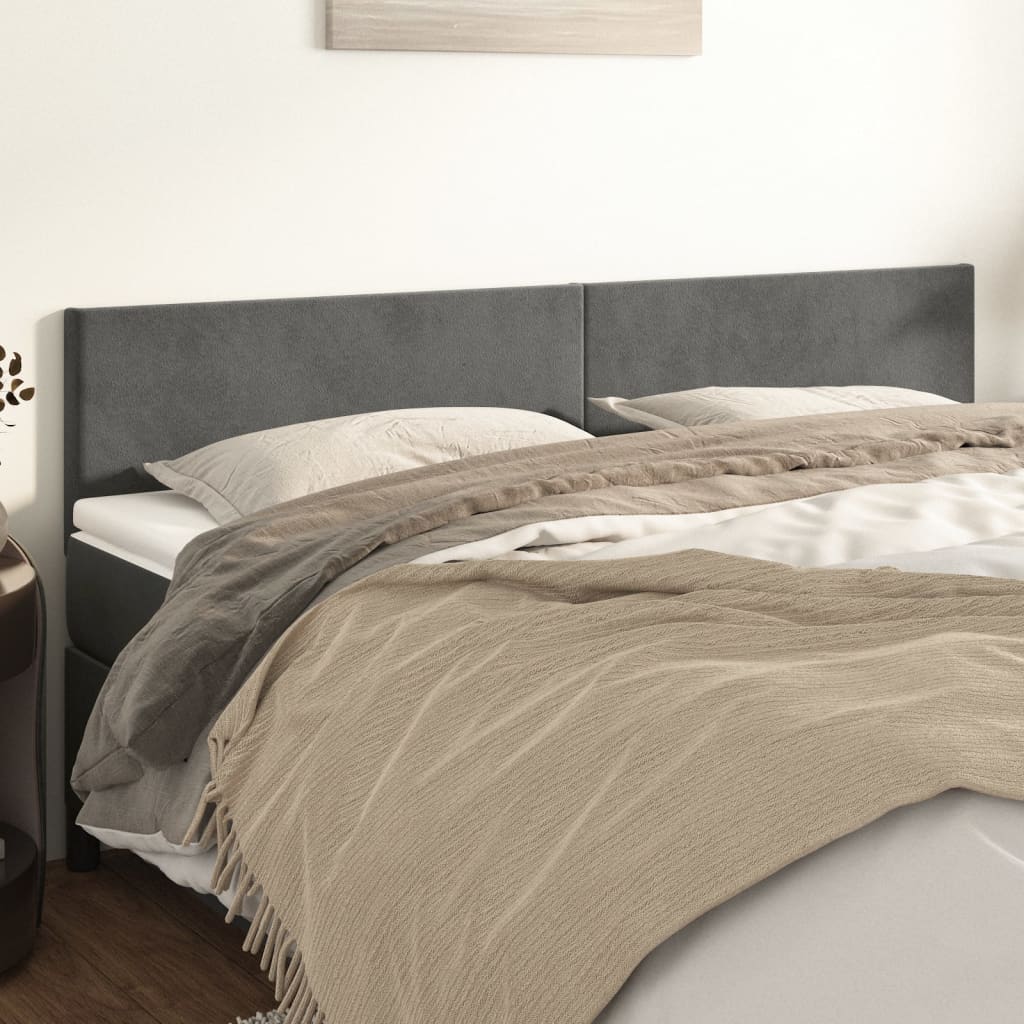 Hoofdborden 160x5x78/88 cm fluweel donkergrijs is nu te koop bij PeponiXL, paradijselijk wonen!