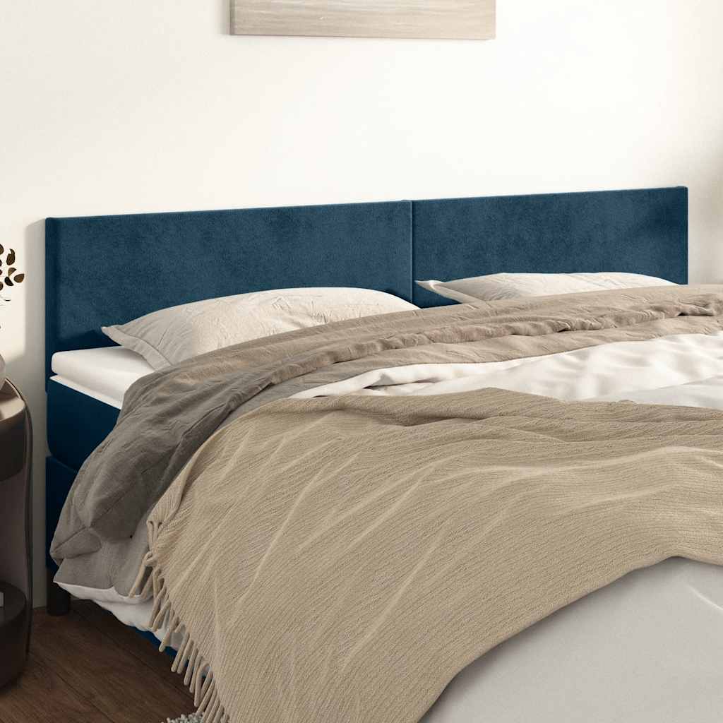 Hoofdborden 160x5x78/88 cm fluweel donkerblauw is nu te koop bij PeponiXL, paradijselijk wonen!
