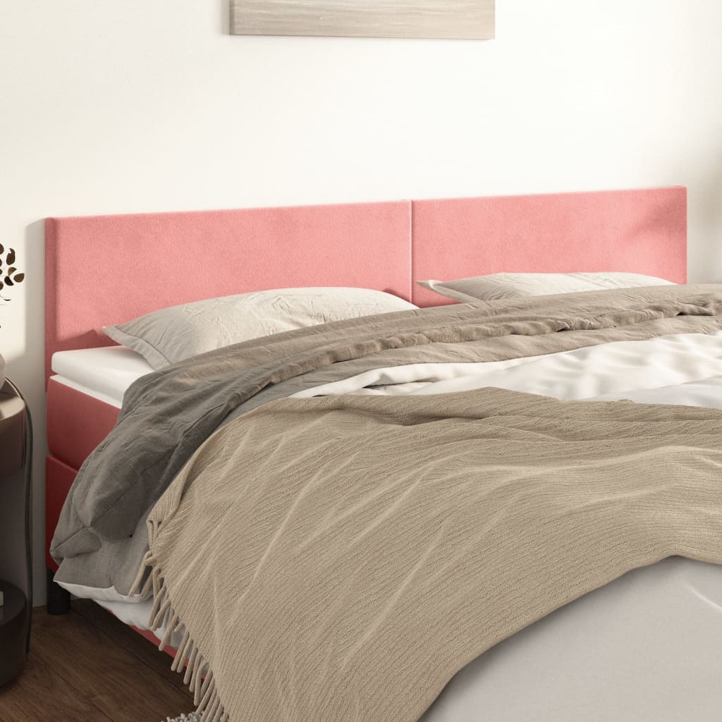 Hoofdborden 160x5x78/88 cm fluweel roze is nu te koop bij PeponiXL, paradijselijk wonen!