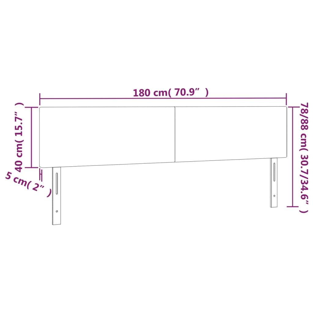 Hoofdborden 180x5x78/88 cm kunstleer crèmekleurig is nu te koop bij PeponiXL, paradijselijk wonen!