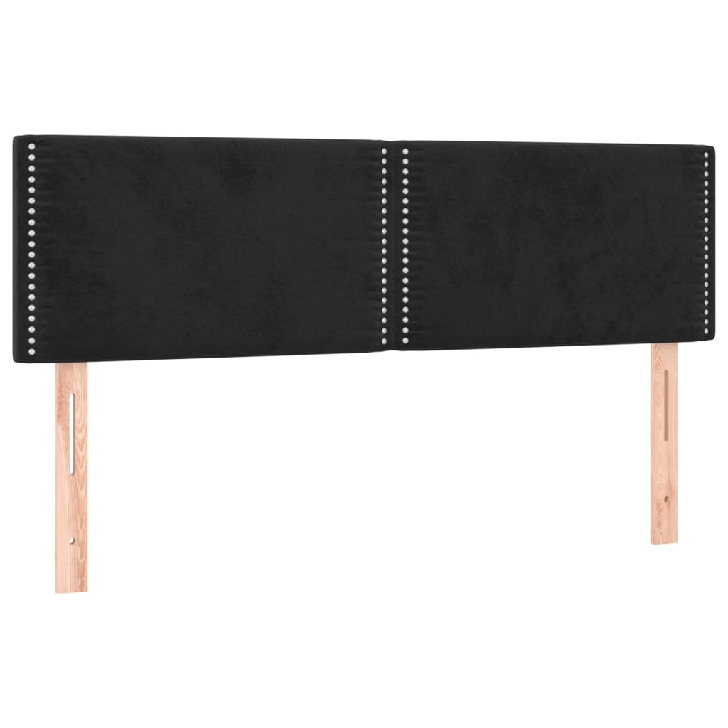 Hoofdborden 144x5x78/88 cm fluweel zwart is nu te koop bij PeponiXL, paradijselijk wonen!