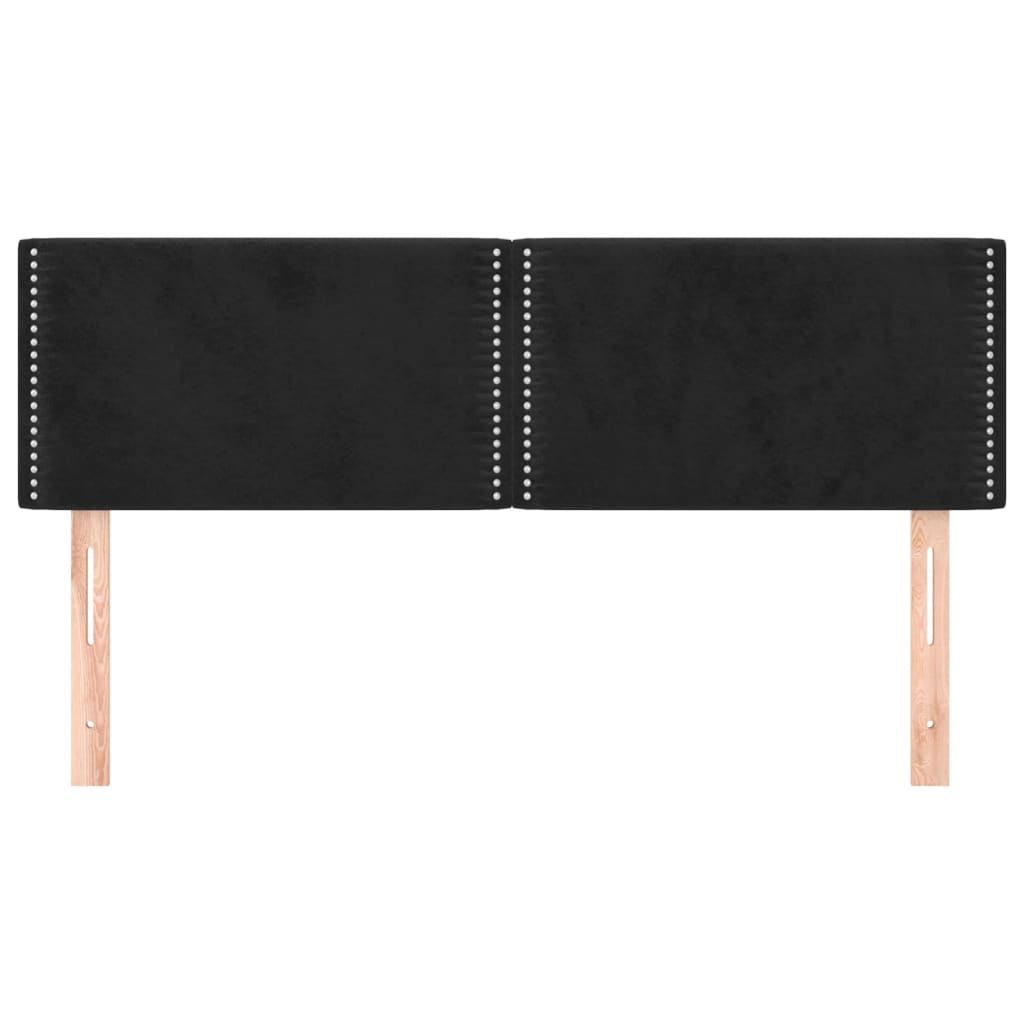 Hoofdborden 144x5x78/88 cm fluweel zwart is nu te koop bij PeponiXL, paradijselijk wonen!