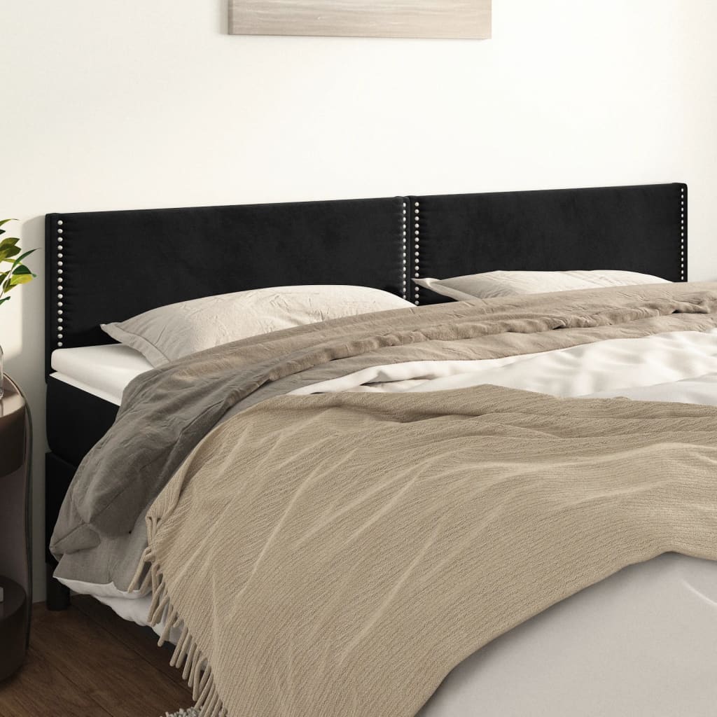 Hoofdborden 180x5x78/88 cm fluweel zwart is nu te koop bij PeponiXL, paradijselijk wonen!