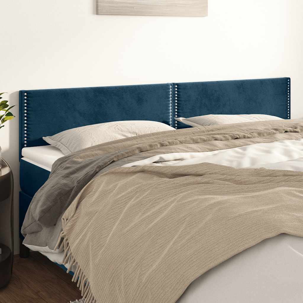Hoofdborden 180x5x78/88 cm fluweel donkerblauw is nu te koop bij PeponiXL, paradijselijk wonen!