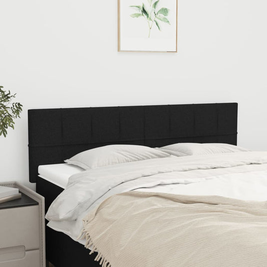 Hoofdborden 144x5x78/88 cm stof zwart is nu te koop bij PeponiXL, paradijselijk wonen!