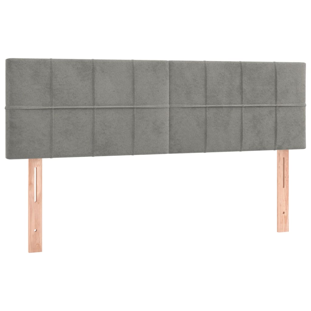 Hoofdborden 144x5x78/88 cm fluweel lichtgrijs is nu te koop bij PeponiXL, paradijselijk wonen!