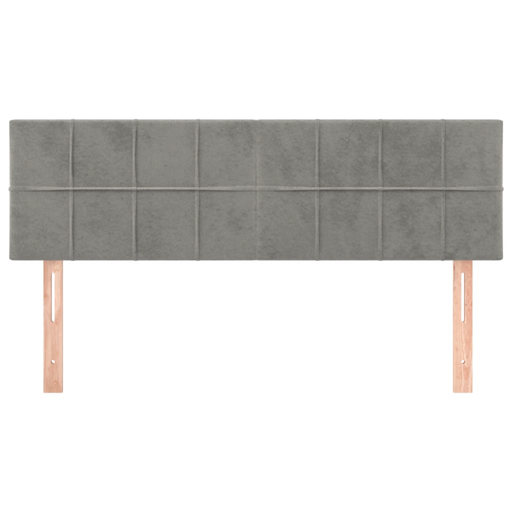Hoofdborden 144x5x78/88 cm fluweel lichtgrijs is nu te koop bij PeponiXL, paradijselijk wonen!
