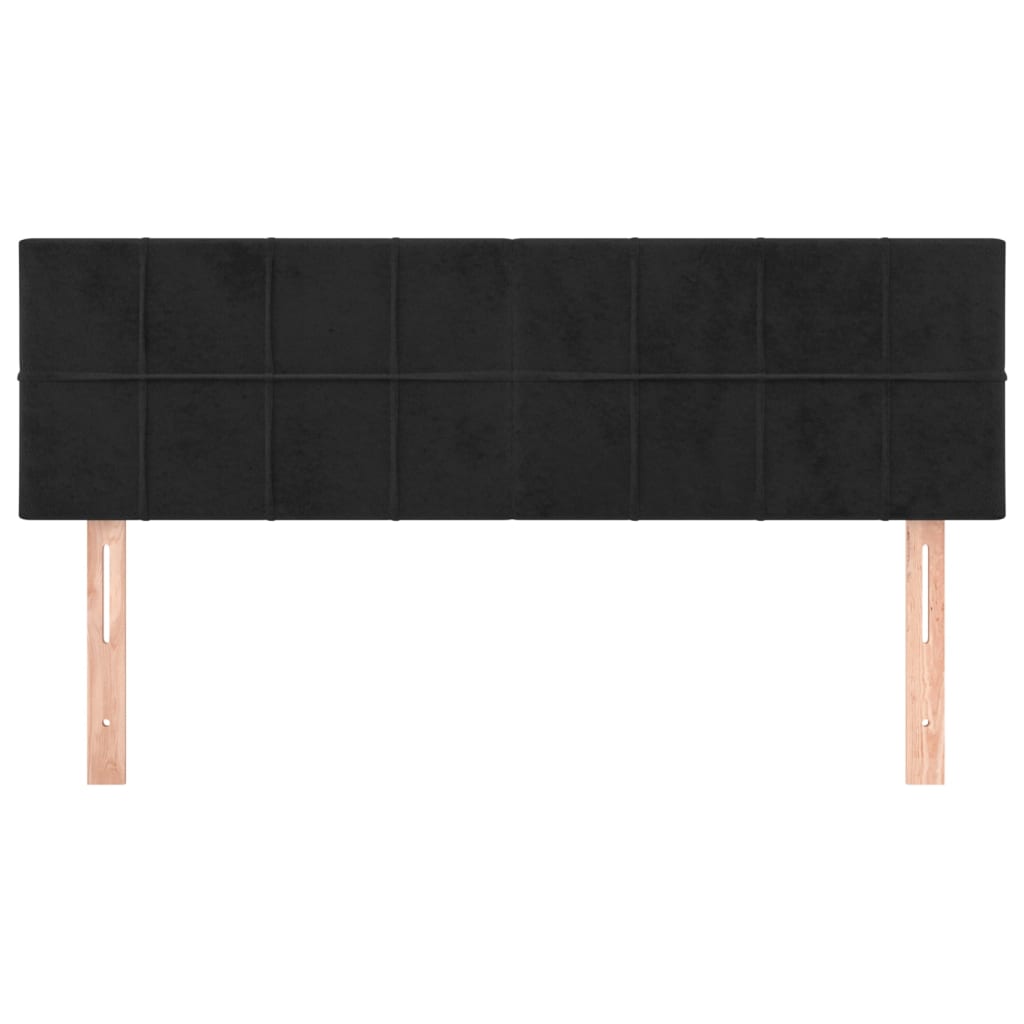 Hoofdborden 144x5x78/88 cm fluweel zwart is nu te koop bij PeponiXL, paradijselijk wonen!