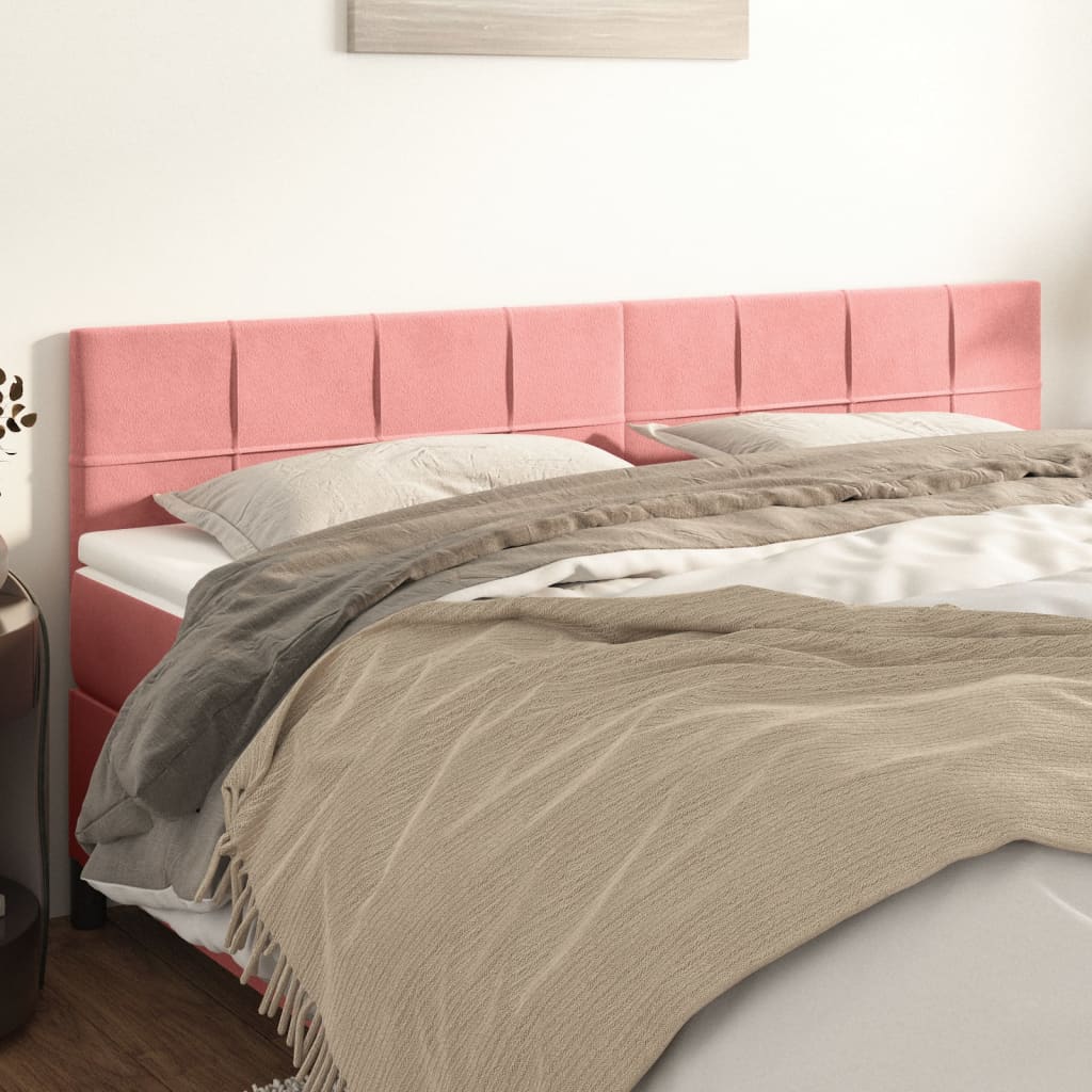 Hoofdborden 160x5x78/88 cm fluweel roze is nu te koop bij PeponiXL, paradijselijk wonen!