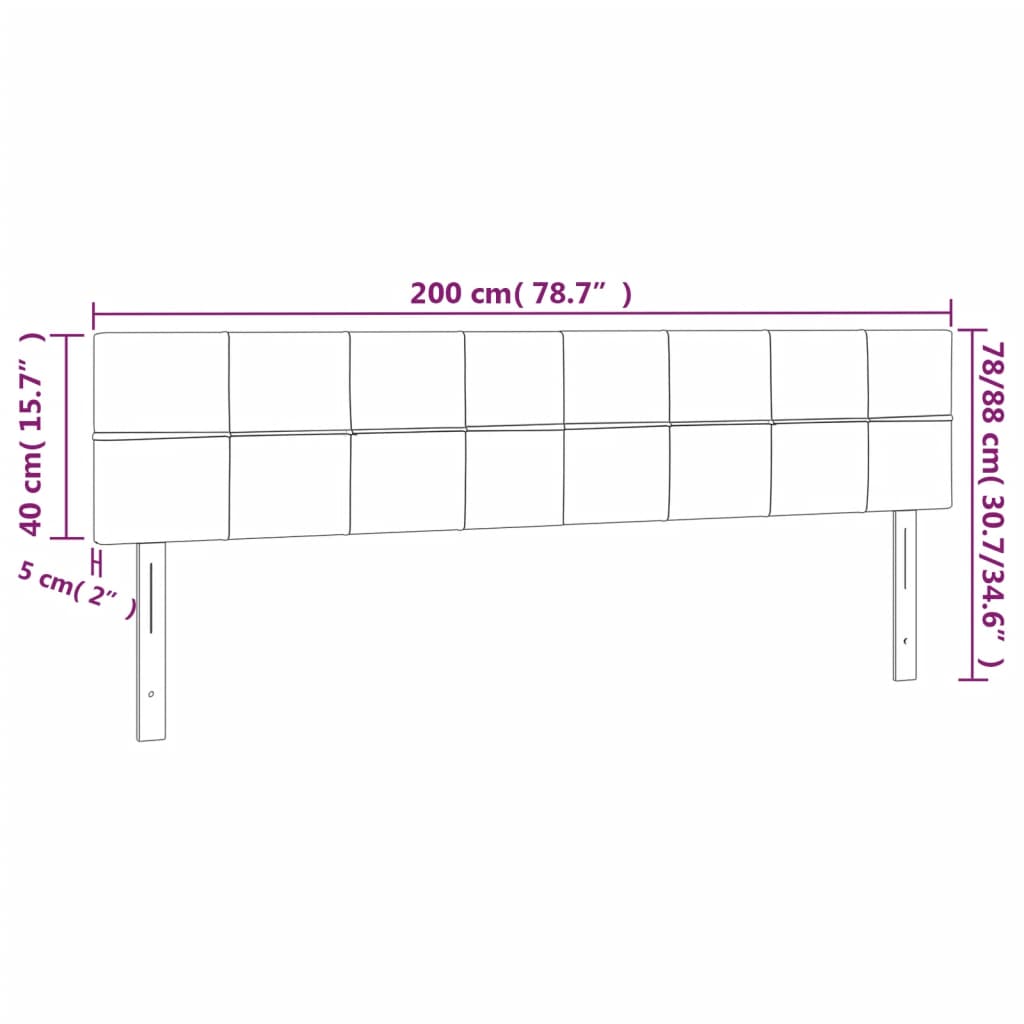 Hoofdborden 200x5x78/88 cm stof donkergrijs is nu te koop bij PeponiXL, paradijselijk wonen!