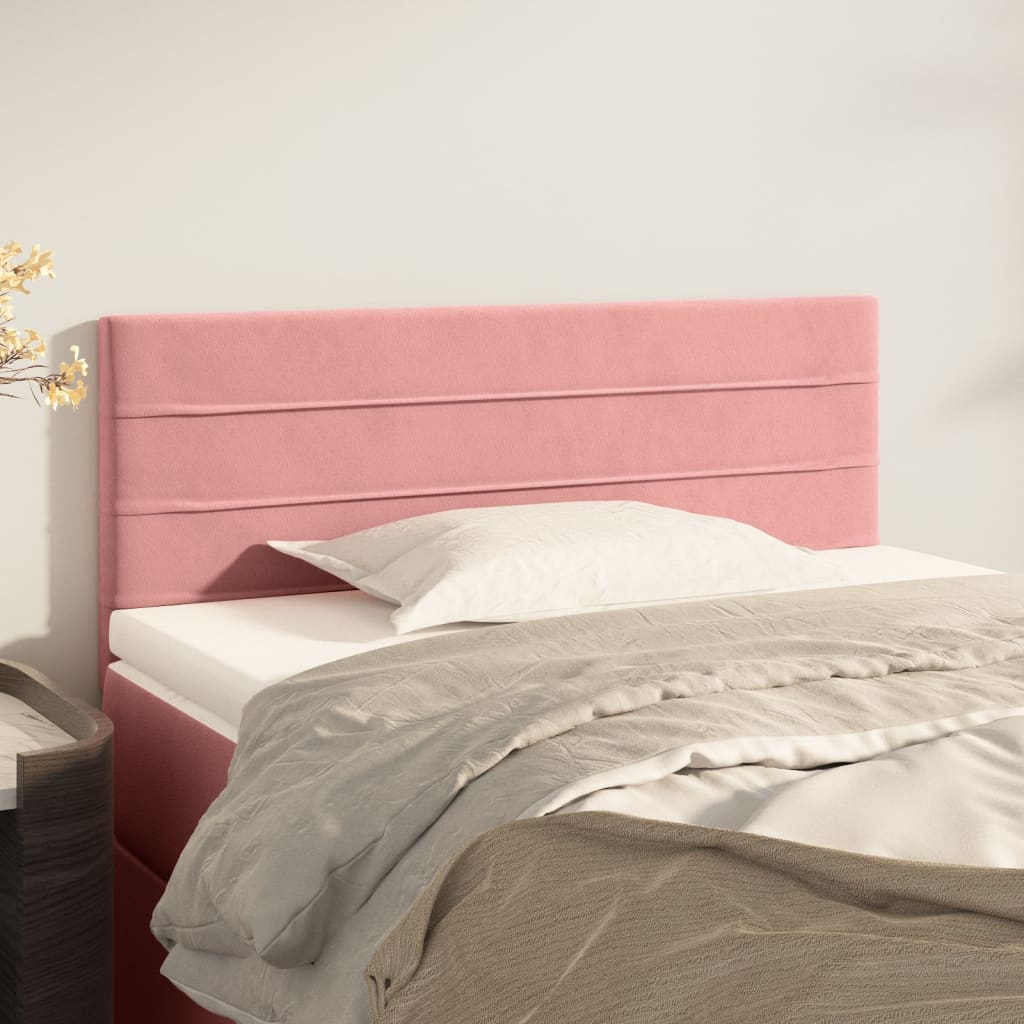 Hoofdbord 100x5x78/88 cm fluweel roze is nu te koop bij PeponiXL, paradijselijk wonen!