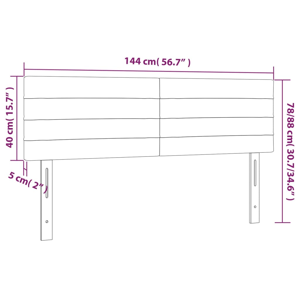Hoofdborden 144x5x78/88 cm stof lichtgrijs is nu te koop bij PeponiXL, paradijselijk wonen!
