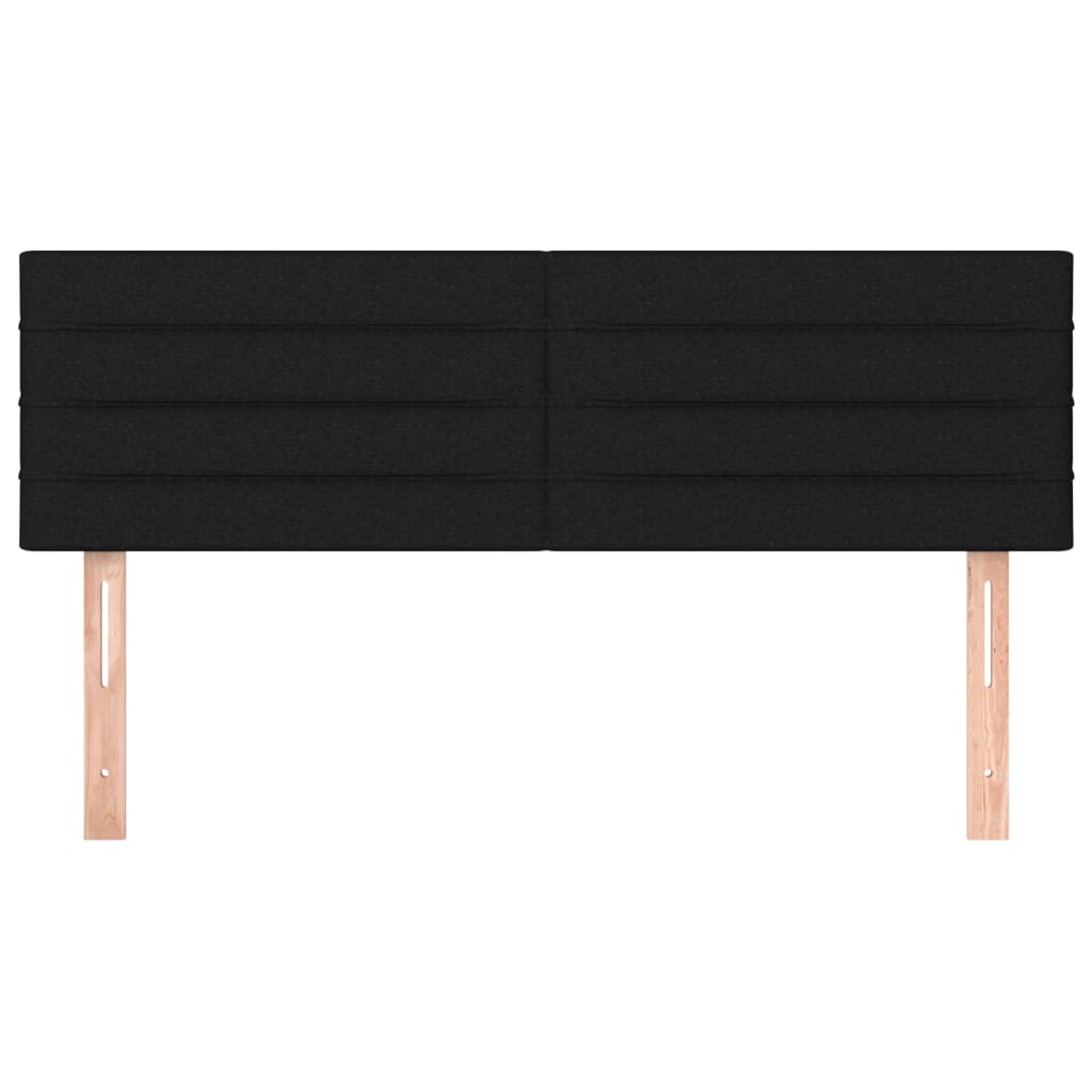 Hoofdborden 144x5x78/88 cm stof zwart is nu te koop bij PeponiXL, paradijselijk wonen!