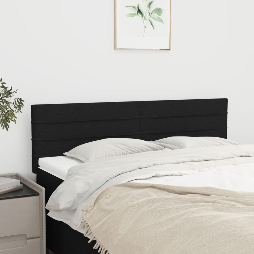 Hoofdborden 144x5x78/88 cm stof zwart is nu te koop bij PeponiXL, paradijselijk wonen!