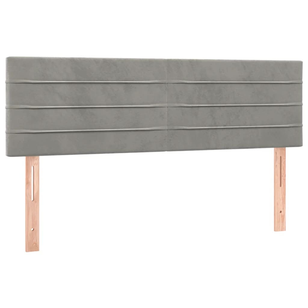 Hoofdborden 144x5x78/88 cm fluweel lichtgrijs is nu te koop bij PeponiXL, paradijselijk wonen!