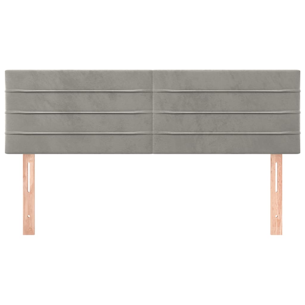 Hoofdborden 144x5x78/88 cm fluweel lichtgrijs is nu te koop bij PeponiXL, paradijselijk wonen!