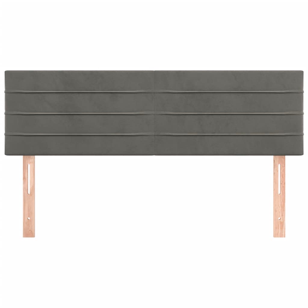 Hoofdborden 144x5x78/88 cm fluweel donkergrijs is nu te koop bij PeponiXL, paradijselijk wonen!