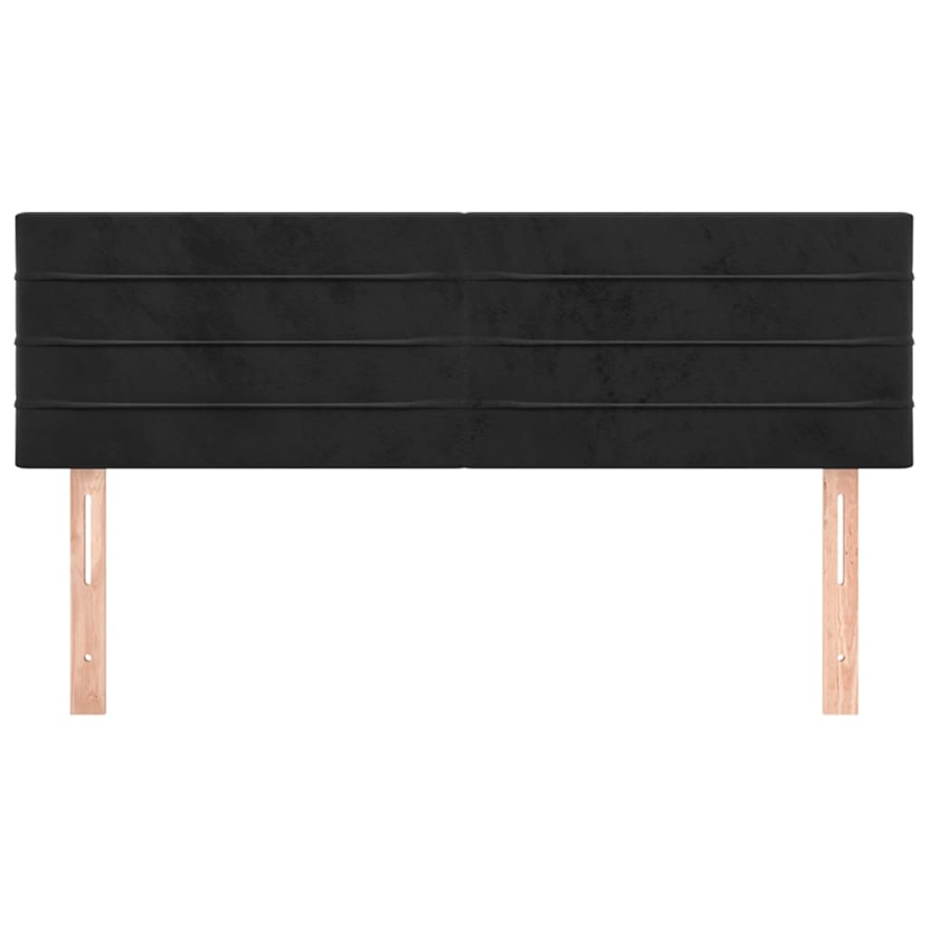 Hoofdborden 144x5x78/88 cm fluweel zwart is nu te koop bij PeponiXL, paradijselijk wonen!