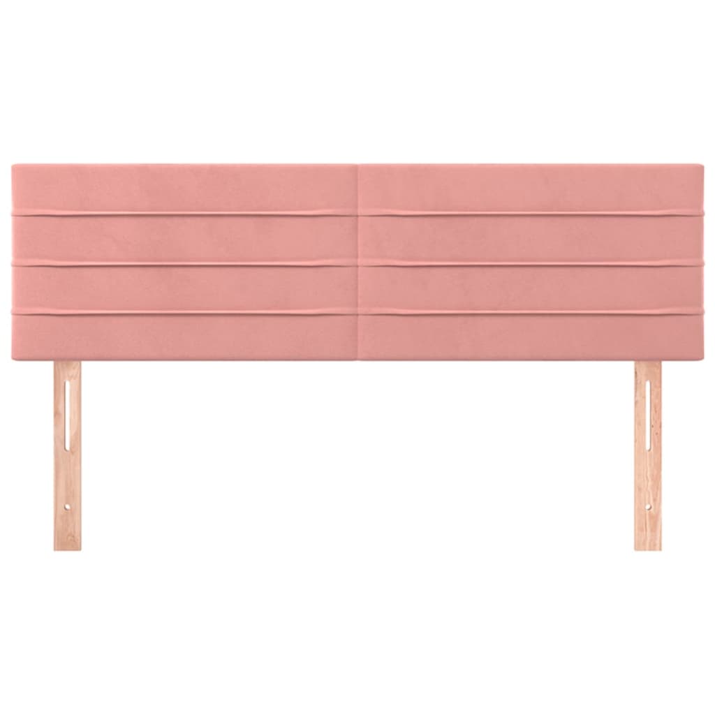 Hoofdborden 144x5x78/88 cm fluweel roze is nu te koop bij PeponiXL, paradijselijk wonen!