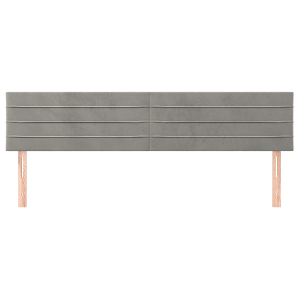 Hoofdborden 160x5x78/88 cm fluweel lichtgrijs is nu te koop bij PeponiXL, paradijselijk wonen!