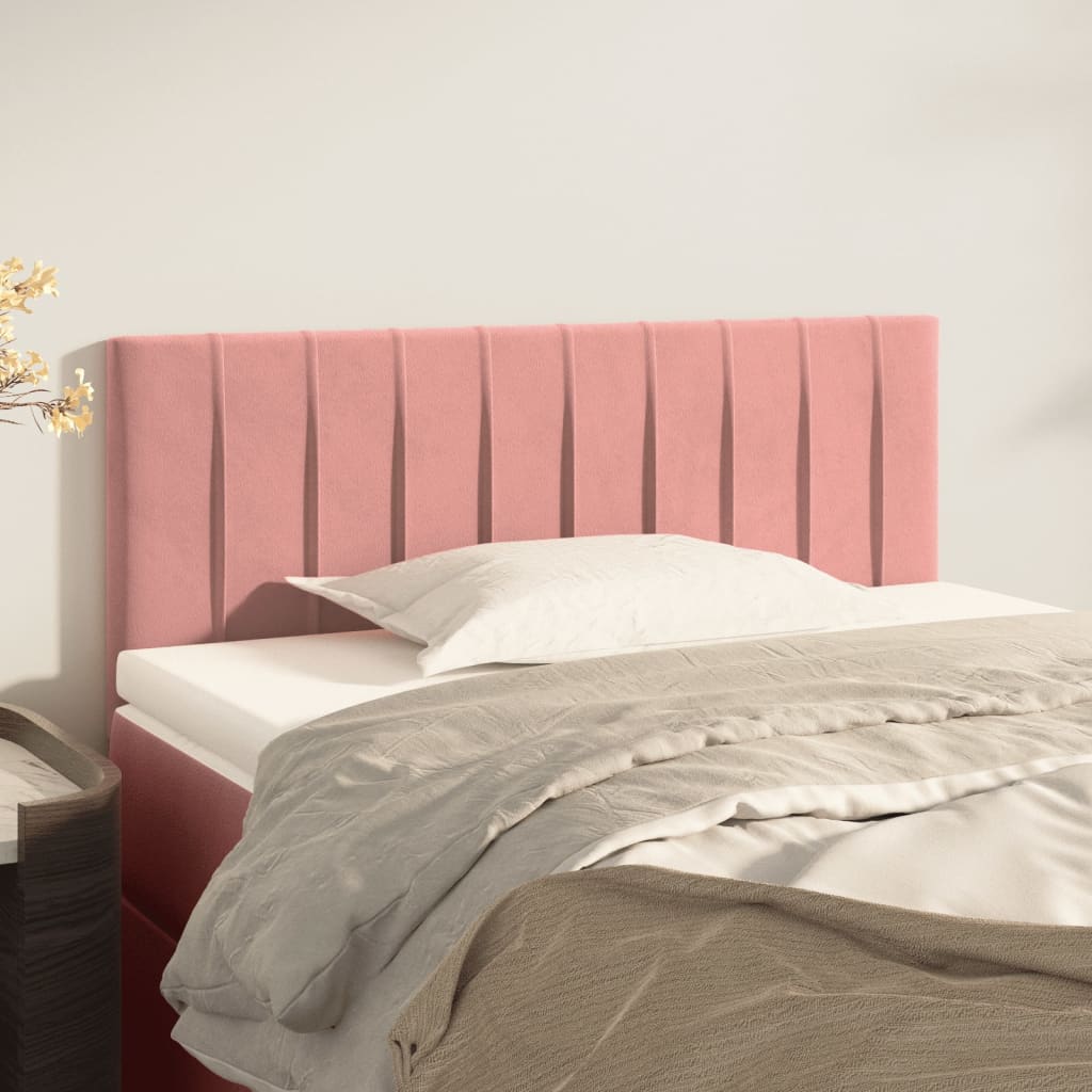 Hoofdbord 80x5x78/88 cm fluweel roze is nu te koop bij PeponiXL, paradijselijk wonen!