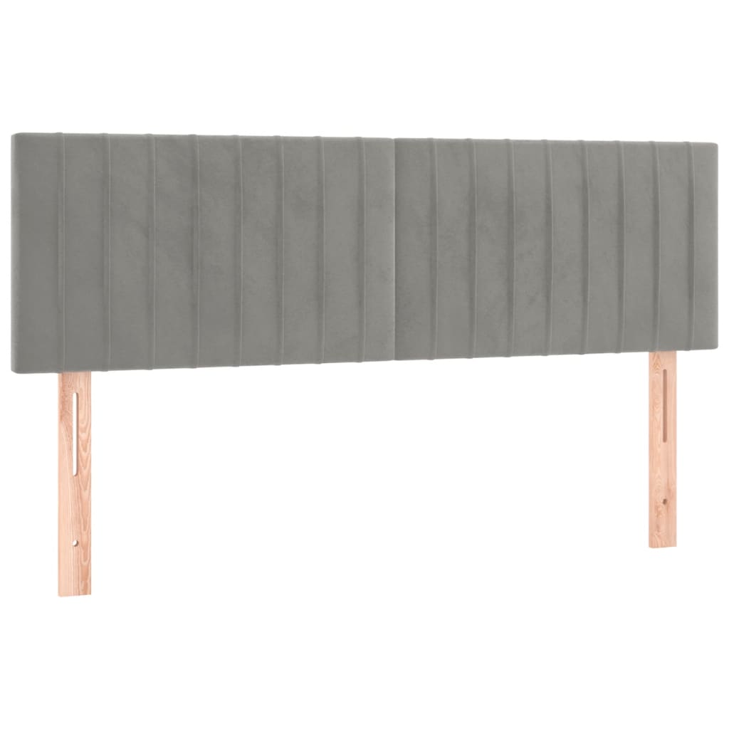 Hoofdborden 144x5x78/88 cm fluweel lichtgrijs is nu te koop bij PeponiXL, paradijselijk wonen!