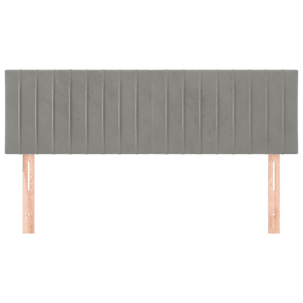Hoofdborden 144x5x78/88 cm fluweel lichtgrijs is nu te koop bij PeponiXL, paradijselijk wonen!