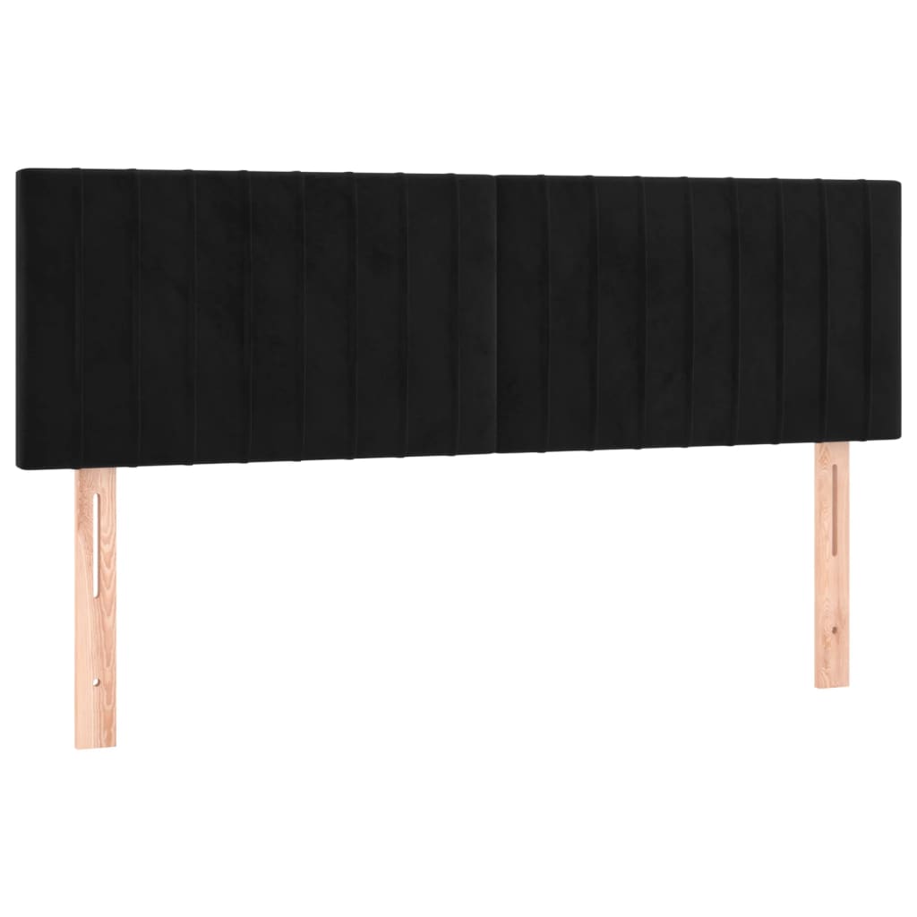 Hoofdborden 144x5x78/88 cm fluweel zwart is nu te koop bij PeponiXL, paradijselijk wonen!