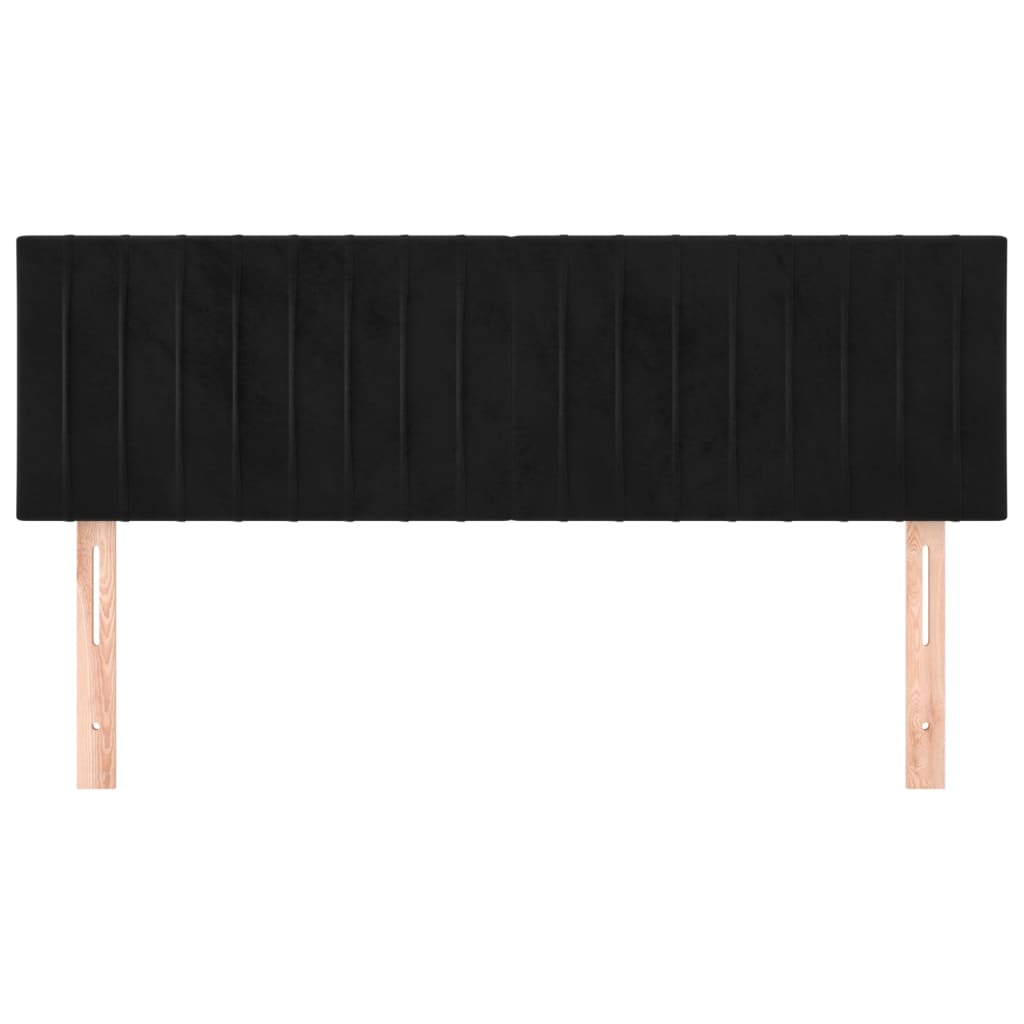 Hoofdborden 144x5x78/88 cm fluweel zwart is nu te koop bij PeponiXL, paradijselijk wonen!