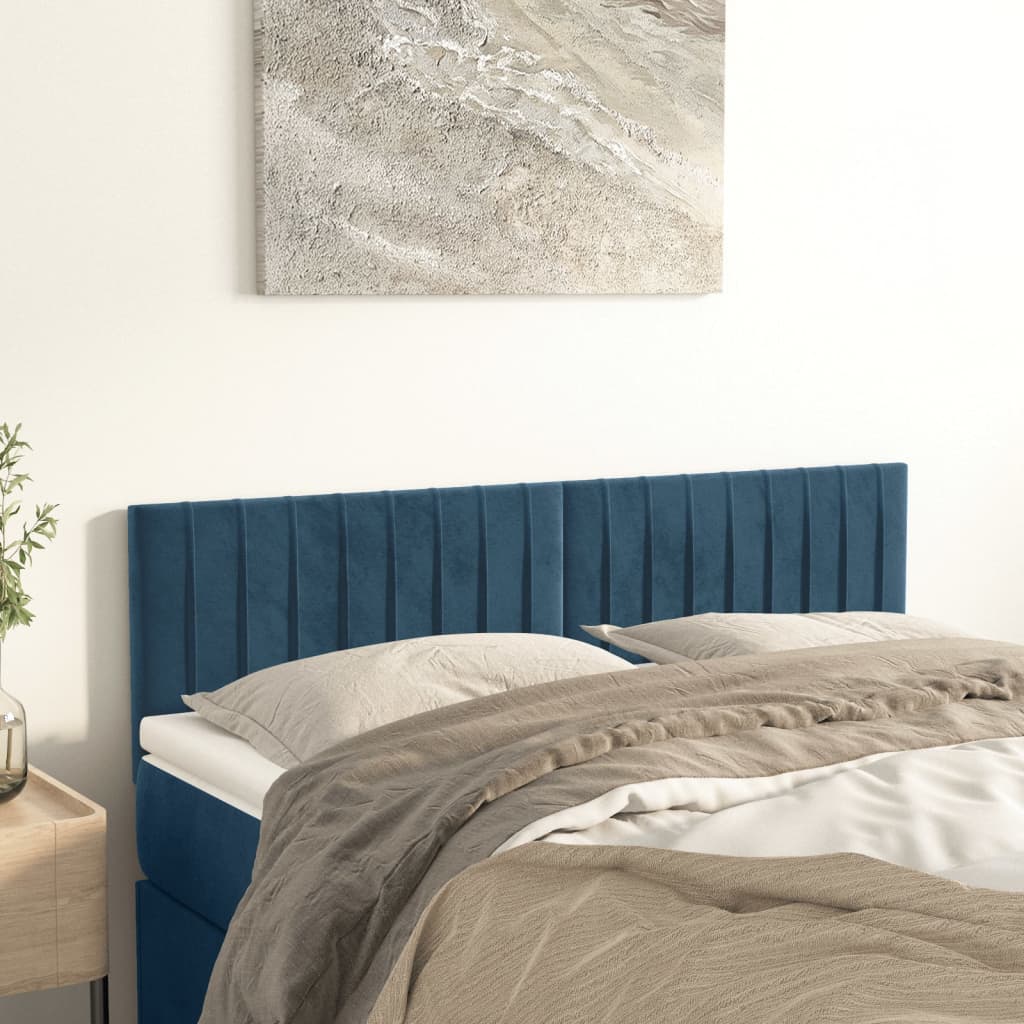 Hoofdborden 144x5x78/88 cm fluweel donkerblauw is nu te koop bij PeponiXL, paradijselijk wonen!
