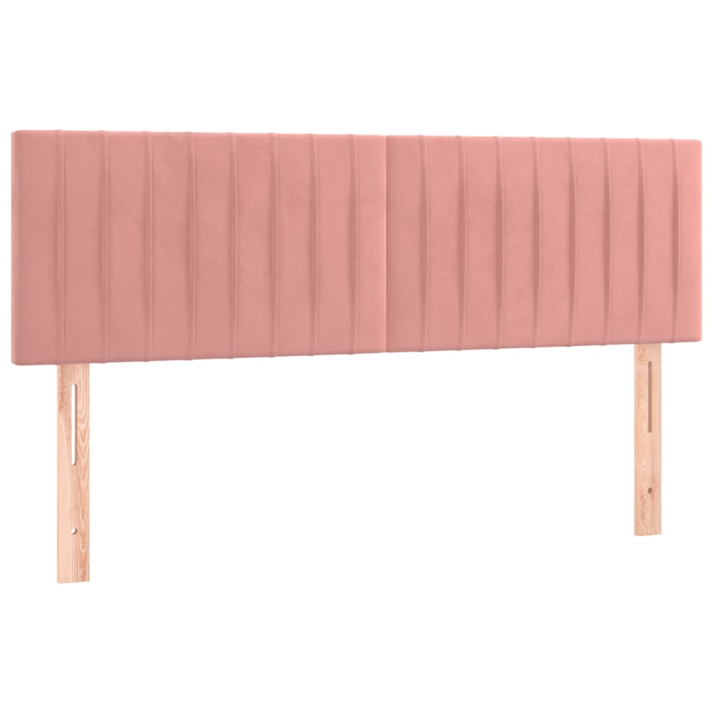 Hoofdborden 144x5x78/88 cm fluweel roze is nu te koop bij PeponiXL, paradijselijk wonen!