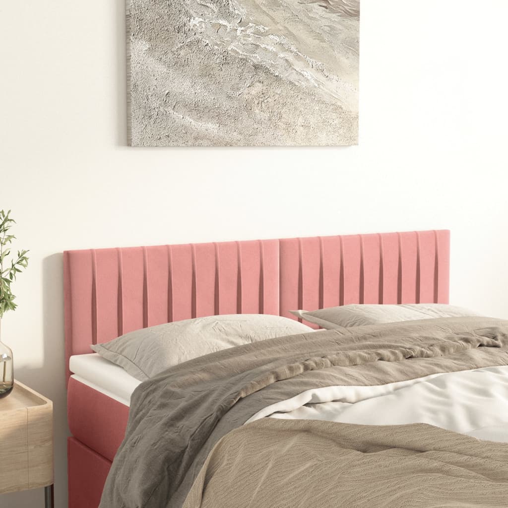 Hoofdborden 144x5x78/88 cm fluweel roze is nu te koop bij PeponiXL, paradijselijk wonen!