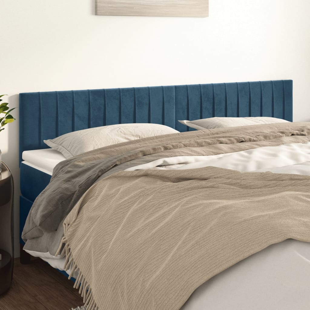 Hoofdborden 160x5x78/88 cm fluweel donkerblauw is nu te koop bij PeponiXL, paradijselijk wonen!
