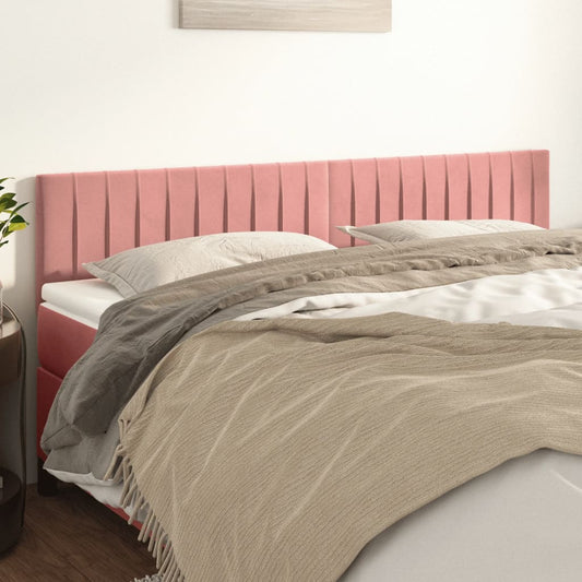 Hoofdborden 160x5x78/88 cm fluweel roze is nu te koop bij PeponiXL, paradijselijk wonen!